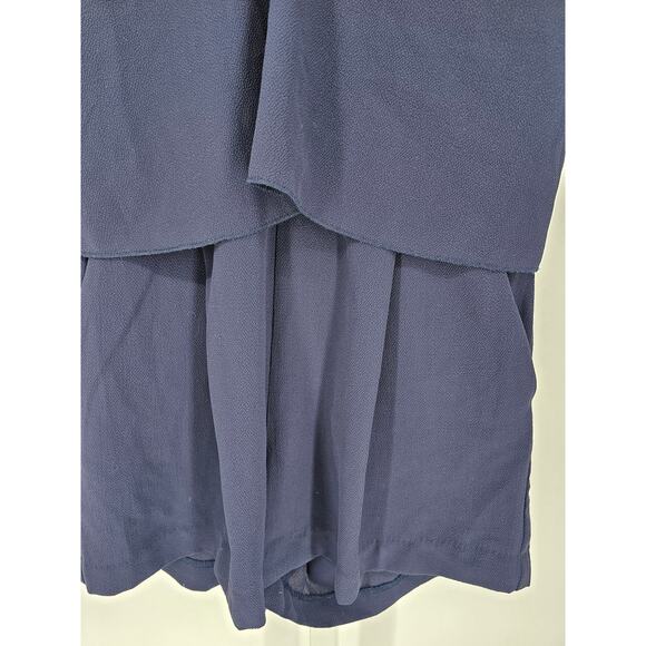 H&M Womens Sz 4 Jumpsuit Romper Dark Blue Open Back Sleeveless - Picture 2 of 4